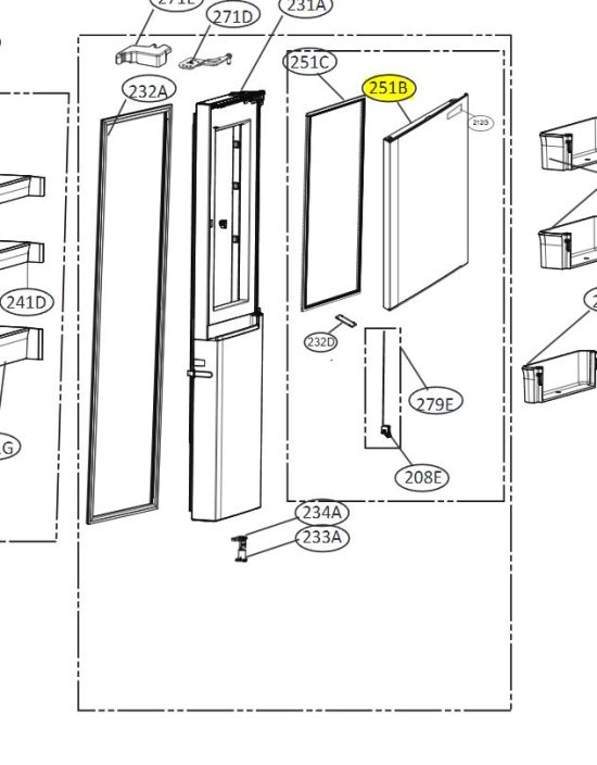 GOMA ESCOTILLA PUERTA HOME BAR MDS64610505