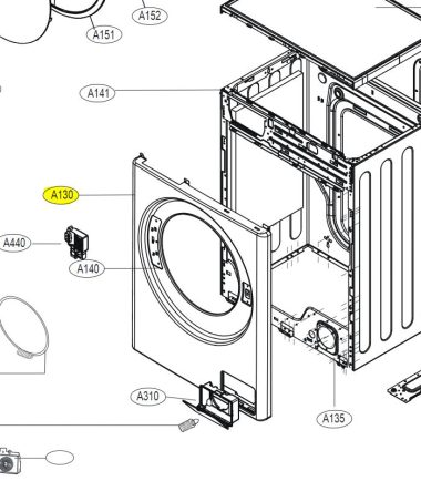 TAPA FRONTAL DE LAVADORA MCK67732601