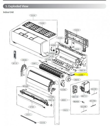tapa inferior indoor split lg 5401277385